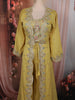 Lemon Yellow Floral Sequins and Zari Embroidered Design Georgette Part Wear Skirt and Top