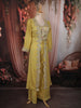 Lemon Yellow Floral Sequins and Zari Embroidered Design Georgette Part Wear Skirt and Top