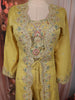 Lemon Yellow Floral Sequins and Zari Embroidered Design Georgette Part Wear Skirt and Top