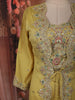 Lemon Yellow Floral Sequins and Zari Embroidered Design Georgette Part Wear Skirt and Top