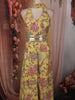 Lemon Yellow Floral Zari and Mirror Embroidered Design Tissue Jumpsuit with Dupatta