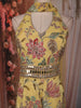 Lemon Yellow Floral Zari and Mirror Embroidered Design Tissue Jumpsuit with Dupatta