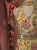 Lemon Yellow Floral Zari and Mirror Embroidered Design Tissue Jumpsuit with Dupatta