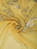 Lemon Yellow Heavy Sequins Embroidered Design Chiffon Fancy Saree