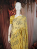 Lemon Yellow Heavy Sequins Embroidered Design Chiffon Fancy Saree