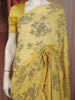 Lemon Yellow Heavy Sequins Embroidered Design Chiffon Fancy Saree