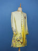 White Ombre Yellow Jungle-Themed Embroidered Polyester Sherwani Suit - Diadem