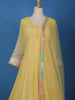 Lemon Yellow Panel Designed Anarkali Georgette Gown