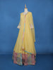 Lemon Yellow Panel Designed Anarkali Georgette Gown