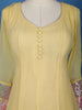 Lemon Yellow Panel Designed Anarkali Georgette Gown