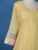 Lemon Yellow Panel Designed Anarkali Georgette Gown