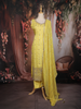 Lemon Yellow Sequins Embroidered Tissue Silk Suit with Dupatta