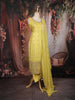 Lemon Yellow Sequins Embroidered Tissue Silk Suit with Dupatta