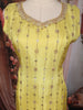 Lemon Yellow Sequins Embroidered Tissue Silk Suit with Dupatta