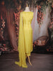Lemon Yellow Sequins Embroidered Tissue Silk Suit with Dupatta