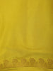 Lemon Yellow Solid Design Mysore Silk Saree with Paisley Border