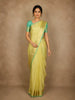 Lemon Yellow Zari Butta Woven Design Banarasi Saree with Contrast Border