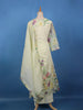 Lemon Yellow Floral Printed Cotton Anarkali Salwar Suit Set - Diadem