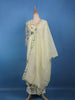 Lemon Yellow Floral Printed Cotton Anarkali Salwar Suit Set - Diadem