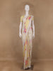 Lemon Yellow Floral Printed Synthetic Saree - Diadem
