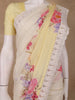 Lemon Yellow Floral Printed Synthetic Saree - Diadem