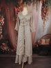 Light Ash Grey Floral Sequins and Zari Embroidered Design Georgette Part Wear Skirt and Top