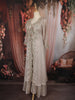 Light Ash Grey Floral Sequins and Zari Embroidered Design Georgette Part Wear Skirt and Top