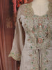 Light Ash Grey Floral Sequins and Zari Embroidered Design Georgette Part Wear Skirt and Top