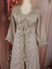 Light Ash Grey Floral Sequins and Zari Embroidered Design Georgette Part Wear Skirt and Top