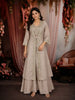 Light Ash Grey Floral Sequins and Zari Embroidered Design Georgette Part Wear Skirt and Top