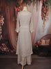 Light Ash Grey Floral Sequins and Zari Embroidered Design Georgette Part Wear Skirt and Top