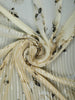 Light Beige Floral Print Sequin Design Chiffon Saree - Diadem