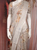 Light Beige Floral Printed Kota Cotton Saree with Woven Border