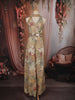 Light Beige Floral Zari and Mirror Embroidered Design Tissue Jumpsuit with Choker Dupatta