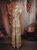 Light Beige Floral Zari and Mirror Embroidered Design Tissue Jumpsuit with Choker Dupatta