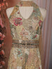 Light Beige Floral Zari and Mirror Embroidered Design Tissue Jumpsuit with Choker Dupatta