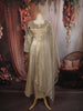 Light Beige Gold Floral Sequins and Zardozi Embroidered Design Tissue Silk Anarkali Salwar Suit with Dupatta