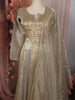 Light Beige Gold Floral Sequins and Zardozi Embroidered Design Tissue Silk Anarkali Salwar Suit with Dupatta