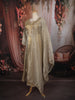 Light Beige Gold Floral Sequins and Zardozi Embroidered Design Tissue Silk Anarkali Salwar Suit with Dupatta
