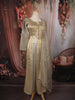 Light Beige Gold Floral Sequins and Zardozi Embroidered Design Tissue Silk Anarkali Salwar Suit with Dupatta