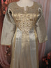 Light Beige Gold Floral Sequins and Zardozi Embroidered Design Tissue Silk Anarkali Salwar Suit with Dupatta