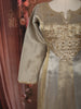Light Beige Gold Floral Sequins and Zardozi Embroidered Design Tissue Silk Anarkali Salwar Suit with Dupatta