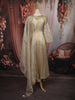 Light Beige Gold Floral Sequins and Zardozi Embroidered Design Tissue Silk Anarkali Salwar Suit with Dupatta