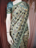 Light Beige Kalamkari Printed Design Semi Silk Saree