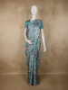 Light Blue Abstract Printed Design Semi Tussar Fancy Saree