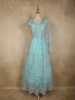Light Blue Beads and Sequins Embroidered Design Net Bridesmaid Gown