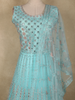 Light Blue Beads and Sequins Embroidered Design Net Bridesmaid Gown