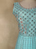Light Blue Beads and Sequins Embroidered Design Net Bridesmaid Gown