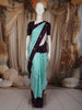 Light Blue Checked Woven Design Pure Kanchipuram Silk Saree with Contrast Peacock Zari Border