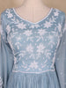 Light Blue Floral Design Crepe Gown